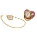 Focket baby pacifier silicone 26 letter personalized bling pacifier with pacifier clip curved design rhinestone safe newborn pacifier for breastfed babies baby girl (letter e)