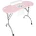 BYERZ BYERZ Pink Folding Manicure Table Professional Nail Art Station with Dust Collector and Hand Pillow