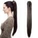 21 Inches Clip In Hair Extensions Claw On Ponytail Hairpieces Wrap Around Ponytail One Piece Long Straight Hair Extension Dark Brown