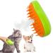 Cat Steam Brush Steamy Cat Brush - 3 in1 Pet Steam Brush Steam Brush for Dogs & Cats Multifunctional Cat Grooming Brush Pet Massage Comb Pet Hair Removal Comb (green)