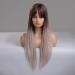 Buy Testar 28 Inch Ombre Brown Gray Wig - Long Straight Heat-Resistant Synthetic Fiber Wig for Women | Perfect for Daily Party & Cosplay Use - Buy Online on GoSupps.com