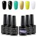 Lagunamoon Gel Nail Polish Set Mixed Colours Black White Green Gold Yellow Soak Off UV LED Manicure Set Requires Drying Under Nail Lamp Kit - Cutest Ghost