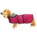 Geyecete dogs raincoat adjustable waterproof dog jacket for dachshund raincoat with reflective straps rain jackets with belt with Velcro fastener for miniature dackel-Rosa-L L (back length: 47-50cm) pink