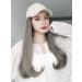 BGHJUE Wig female long straight hair hat one summer natural fashion simulation with hair hat new full headgear