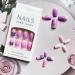 Brighten Your Look with Butterfly Purple Press on Nails - 24pcs Medium Square False Nails for Women and Girls - Buy Online on GoSupps.com
