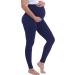 Amorbella Maternity Leggings Navy Blue - Over Bump Cotton Soft Pants for Yoga & Pajamas | Size Large - Buy Online on GoSupps.com