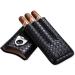 Portable Cigar Case Travel 3 Tube Humidor Classy Crocodile Pattern Leather Travel Cigar Case Cigar Storage Box Holds up to 3 Cigars Black - Buy Online on GoSupps.com