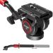 Video Fluid Head Mount,V6 Professional Camera Tripod Fluid Drag Pan Head with 1/4 and 3/8 Screws Sliding Plate for DSLR Cameras, Camcorders, Telescope, Max Load 17lbs/8kg