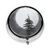 Moon Pine Treeround Pill Box 3 Compartments Round Pill Box Organizer for Purse Or Pocket Portable Travel Pill Box