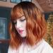 BESTUNG Short Wavy Ombre Ginger Wig With Fringe for Women Ombre wig with Bangs Bob Wig Synthetic Hair With Dark Roots Water Wave Natural Looking for Daily and Party (10 Inches) (ginger)