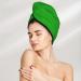 Green Microfiber Hair Towel - Super Absorbent Coral Velvet Wrap for Women | Quick Dry Cap for Long Curly & Thick Hair - Buy Online on GoSupps.com