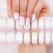 20pcs Semi Cured Gel Nail Strips Gel Nail Wraps Nail Stickers Soft Long Lasting Self Adhesive Nail Wraps with Nail File and Wooden Stick (Pink White Ombre) - Buy Online on GoSupps.com
