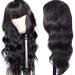 ALIPOP Black Body Wave Brazilian Human Hair Wig with Bangs 2X4 Glueless Lace 180% Density - 20 Wig - Buy Online on GoSupps.com
