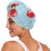 Red Cherry Blue Hair Towel 2 Pack - Super Absorbent Quick Dry Hair Turban for Women & Girls - Buy Online on GoSupps.com