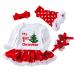 Winmany Newborn Baby Girls Christmas Romper Tutu Dress Outfit Headband Leg Warmer Shoes 6-12 Months Tree