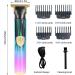 Vintage T9 Cordless | Rechargeable Embossed Beard Trimmer for Men - Cordless T-Blade Hair Trimmer for Mustaches Nose Hair Grooming with 4 Guide Comb Fovolat Green Purple - Buy Online on GoSupps.com