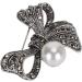 Fashion Silver Bow Rhinestones Crystal Brooch Pins Women Wedding Bridal - Buy Online on GoSupps.com