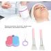 Silicone Face Cleanser Set Pink Blue Face Brush Tools Skin Care Products with Hanging Ring + Brush Set - Buy Online on GoSupps.com