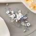 Silver Blue Rhinestone Flower Bride Wedding Hair Comb - Crystal Bridal Hair Accessory for Women & Girls - Buy Online on GoSupps.com