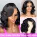 12 Body Wave Lace Closure Human Hair Wig 180 Density - Short Bob Glueless Frontal Wig with Baby Hairs - Natural Color - 4x4 Wig - Buy Online on GoSupps.com
