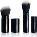 Retractable Kabuki Makeup Brush Angled Travel Powder Blush Brush with Cover for Multifunctional Cosmetic Applications