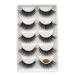 Anself 5 Pairs 3D False Eyelashes Natural Black Long with Invisible Band Reusable G806