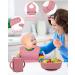 Jissta 8 Pcs Silicone Baby Weaning Set - Suction Bowl, Bib, Cup, Fork & Spoon - Non-Slip, BPA-Free (Pink) - Buy Online on GoSupps.com
