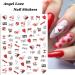 Heart Nail Stickers - 6 Sheets 3D Self Adhesive Decals for Women - Black Red Love Angel Cupid Designs - DIY Valentines Manicure Decor - Buy Online on GoSupps.com