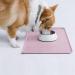 Audwud Silicone Waterproof Pet Feeding Mat - Anti-Slip Dog & Cat Bowl Mat 47x30 cm - Peach Pink - Buy Online on GoSupps.com