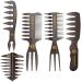 Noverlife 5PCS Men's Pompadour Hairstyling Combs  Professional Wide Teeth Texture Comb for Slicked Back Hairstyle  Retro Oil Head Hair Brushes for Barber Hairdressing Hair Pick Comb 5Pcs Retro Oil Head Hair Brushes