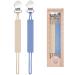 Pacifier Clip for Boys Girls - MORIBOX Silicone Paci Clip with One Piece Teething Relief Neutral Baby Binky Holder Leash for Shower Christmas Gift 2 Pack (P-Beige&Blue)