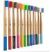Buy Ecoslurps 12-Pack Biodegradable Bamboo Toothbrushes - Eco-Friendly Multi-Colored Adult Toothbrushes for Sustainable Oral Care - Buy Online on GoSupps.com