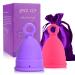 QNCZ Menstrual Cups, Soft & Safe Period Cup for Beginners,Easy Insert & Clean Reusable Menstrual Cup, 12 Hour Wear Flexible Period Cup, Set of 2, Small & Large