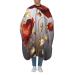 Red Gold flower Printed Polyester Hair Cutting Cape Professional Aldult Haircut Cape Smooth and No Sticky Hair Hair Cutting Accessories 55x66in