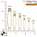 250 Pcs 6-Size Safety Pins Set - Strong & Rust-Resistant for Clothes, Hijab, Sewing - Gold Finish - Buy Online on GoSupps.com