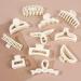 8 Pack Cream (beige) Hair Claw Clips for Woman Matte Banana Milk White Clips Strong Hold Jaw Clip Hair Clamps for Thin Thick Hair christmas hair accessories Gift for Mother's Day (8) white8