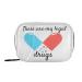 Naanle Blue and Red Pill Box 7 Day Case Bag Travel Organizer with Zipper Portable Weekly Compact Size for Vitamin Supplement Holder A Cartoon White 4.6 x 3.14 x 1.88 Inch