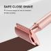 Classic Rose Gold Safety Razor - Heavy Thick Handle Travel Size 10 Blades Included - Old Fashioned Single Edge Razor for a Smooth Shave - Buy Online on GoSupps.com