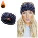 Winter Knitted Headband - Women Ear Warmer Chunky Crochet Braided Hair Band Wraps Turban Sports Yoga Hairband Fleece Lined Elastic Wide Headbands for Women UK (blue)