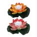 Yeehliny floating lotus lights LED waterproof solar water lily floating solar lights Lotus flower night lamp Lotus flower Lotus leaf pond light for Pool pond garden decoration (18cm-2PC-04#)