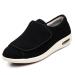 Men's Top Adjustable Diabetic Slipper Shoes Edema Swollen Wide Fit Wide Slippers Breathable Hospital Shoes Elder for Edema Arthritis Fasciitis Swollen Feet (Color : B Black Size : 12)