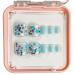 AJTUTUS French Tips Press on Toenails Fashionable Short Square Toe Stick on Colorful False Toe s for Women and Girls