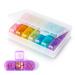 3-Times a Day Vibrant Pill Organizer 7-Day Pill Case Food Grade Material High Capacity-Compact-Travel-Friendly Design Perfect Pill Holder for Supplements Vitamins and Medications