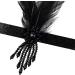 1920s Flapper Headpiece - Black Feather Roaring 20s Gatsby Hair Accessories - Buy Online on GoSupps.com