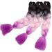 Tess Braids Extensions Ombre 60 cm - 3 Pack Jumbo Kanecalon Hair for Box Braids - Black/Purple Ombre - 100g per Bundle - Buy Online on GoSupps.com