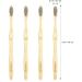 Healifty Natural Bamboo Toothbrushes - Eco-Friendly Wooden Toothbrushes with Soft Black Bristles (4 Pack) | Sustainable Oral Care for Family - Buy Online on GoSupps.com