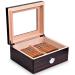 Cigar Humidor Handmade Cedar Wood Cigar Box Desktop Humidor with Hygrometer and Humidifier Removable Cedar Tray