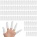 100 Pieces Cotton Finger Cots Cloth Finger Cots Comfortable and Breathable Finger Toe Sleeves Thumb Protector Fingertips Protective Cover Absorb Sweat Finger Cots (White)