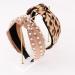 BEGOOD Leopard Print Knotted Headbands for Women - Pearl Wide Fashionable Hair Hoop 2Pcs - Buy Online on GoSupps.com