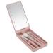 Travel Size Makeup Brushes Set with Case and Mirror Powder Concealers Eye Shadows Makeup Set with LED light Mirror Cosmetic Brushes with Rotatable Foldable LED Mirror
